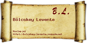 Bölcskey Levente névjegykártya