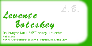 levente bolcskey business card